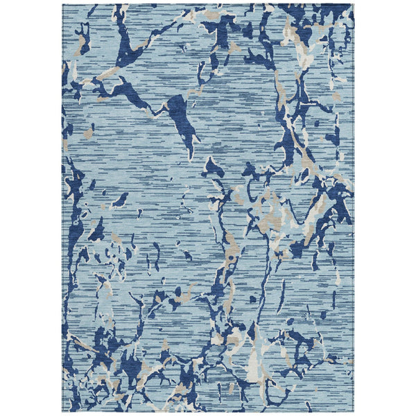 Homeroots 3' Striped Artichoke Green And Beige Washable Area Rug For Indoor And Outdoor Spaces 3' X 5' Polyester 600894