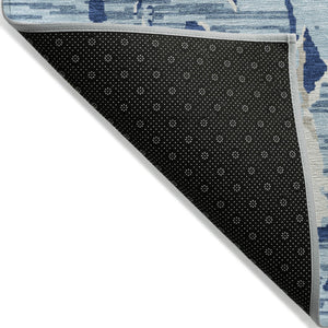 Homeroots 3' Striped Artichoke Green And Beige Washable Area Rug For Indoor And Outdoor Spaces 5' X 8' Polyester 600895