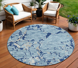 Homeroots 3' Striped Artichoke Green And Beige Washable Area Rug For Indoor And Outdoor Spaces 8' Round Polyester 600896