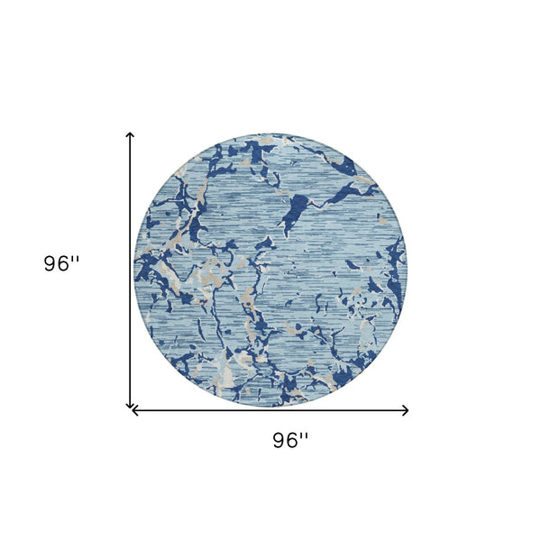 Homeroots 3' Striped Artichoke Green And Beige Washable Area Rug For Indoor And Outdoor Spaces 8' Round Polyester 600896