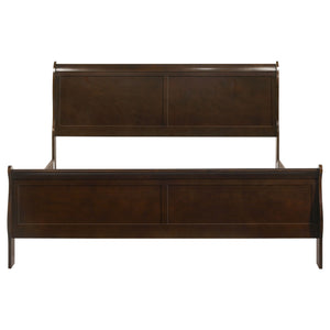 English Elm Graffenstaden Cappuccino Sleigh Bed Eastern King – Warm Espresso Finish, Curved Headboard, Slatted Design B062S00662