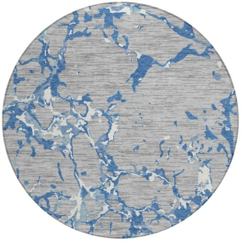 Homeroots 3' Striped Artichoke Green And Beige Washable Area Rug For Indoor And Outdoor Spaces 8' Round Polyester 600902