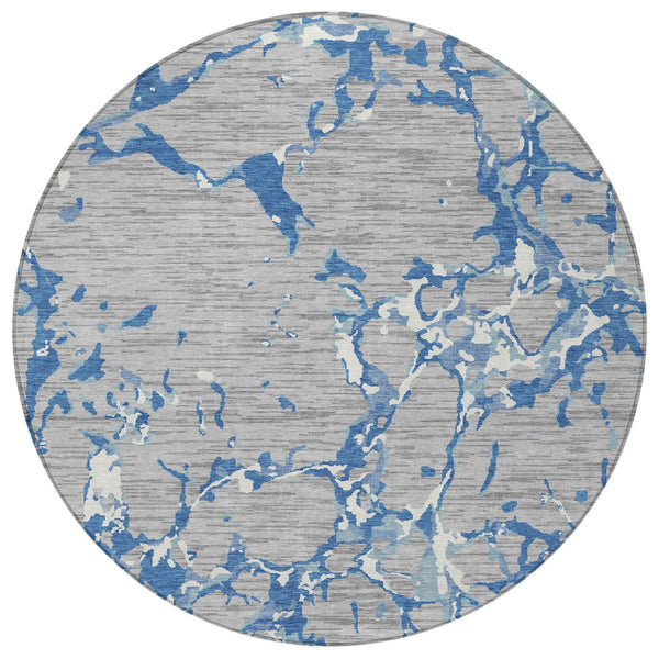 Homeroots 3' Striped Artichoke Green And Beige Washable Area Rug For Indoor And Outdoor Spaces 8' Round Polyester 600902