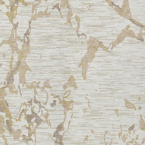 Homeroots 3' Striped Artichoke Green And Beige Washable Area Rug For Indoor And Outdoor Spaces 8' X 10' Polyester 600909