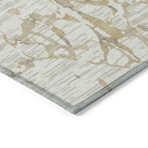 Homeroots 3' Striped Artichoke Green And Beige Washable Area Rug For Indoor And Outdoor Spaces 9' X 12' Polyester 600910