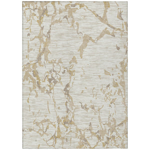 Homeroots 3' Striped Artichoke Green And Beige Washable Area Rug For Indoor And Outdoor Spaces 10' X 14' Polyester 600911