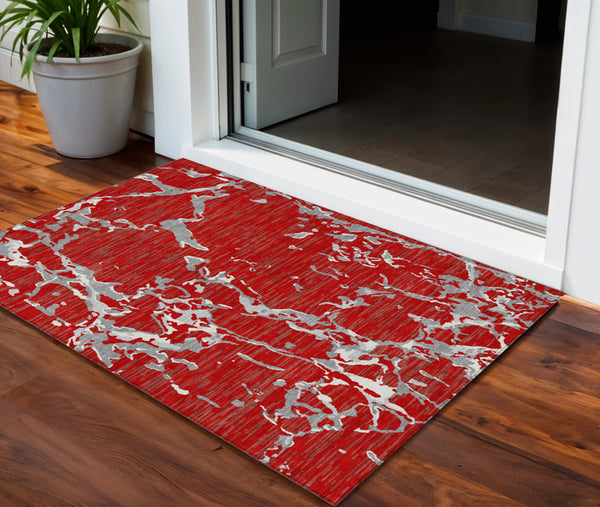 Homeroots 3' Striped Artichoke Green And Beige Washable Area Rug For Indoor And Outdoor Spaces 3' X 5' Polyester 600918