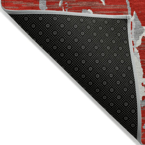 Homeroots 3' Striped Artichoke Green And Beige Washable Area Rug For Indoor And Outdoor Spaces 3' X 5' Polyester 600918