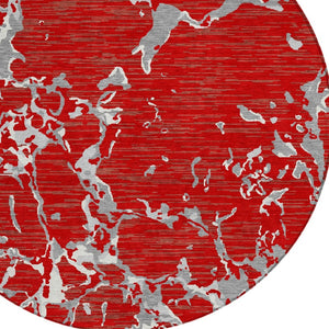 Homeroots 3' Striped Artichoke Green And Beige Washable Area Rug For Indoor And Outdoor Spaces 8' Round Polyester 600920