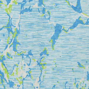 Homeroots 3' Striped Artichoke Green And Beige Washable Area Rug For Indoor And Outdoor Spaces 3' X 5' Polyester 600924