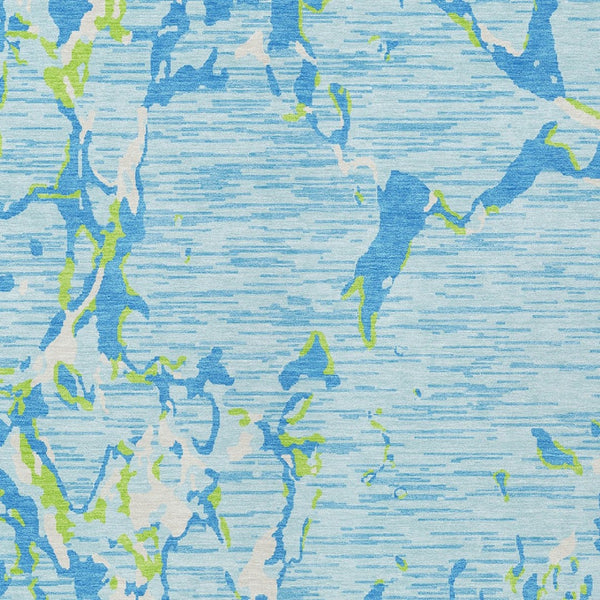 Homeroots 3' Striped Artichoke Green And Beige Washable Area Rug For Indoor And Outdoor Spaces 9' X 12' Polyester 600928