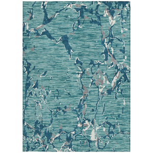 Homeroots 3' Striped Artichoke Green And Beige Washable Area Rug For Indoor And Outdoor Spaces 3' X 5' Polyester 600930