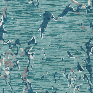 Homeroots 3' Striped Artichoke Green And Beige Washable Area Rug For Indoor And Outdoor Spaces 5' X 8' Polyester 600931