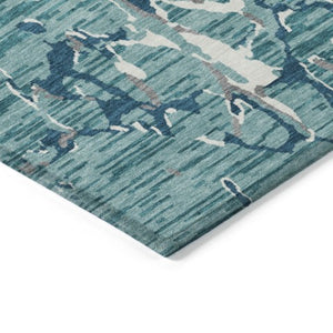 Homeroots 3' Striped Artichoke Green And Beige Washable Area Rug For Indoor And Outdoor Spaces 9' X 12' Polyester 600934