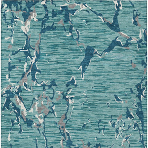 Homeroots 3' Striped Artichoke Green And Beige Washable Area Rug For Indoor And Outdoor Spaces 10' X 14' Polyester 600935