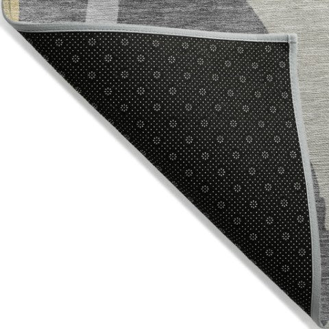 Homeroots 3' Beige Brown And Gray Abstract Washable Area Rug - Perfect For Indoor And Outdoor Spaces 3' X 5' Polyester 600942