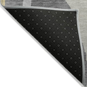 Homeroots 3' Beige Brown And Gray Abstract Washable Area Rug - Perfect For Indoor And Outdoor Spaces 8' Round Polyester 600944