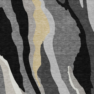 Homeroots 3' Beige Brown And Gray Abstract Washable Area Rug - Perfect For Indoor And Outdoor Spaces 8' X 10' Polyester 600945