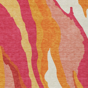 Homeroots 3' Beige Brown And Gray Abstract Washable Area Rug - Perfect For Indoor And Outdoor Spaces 3' X 5' Polyester 600948