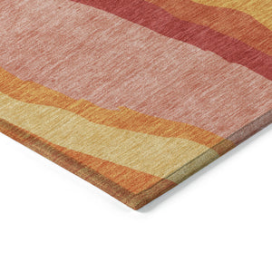 Homeroots 3' Beige Brown And Gray Abstract Washable Area Rug - Perfect For Indoor And Outdoor Spaces 5' X 8' Polyester 600949