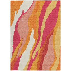 Homeroots 3' Beige Brown And Gray Abstract Washable Area Rug - Perfect For Indoor And Outdoor Spaces 8' X 10' Polyester 600951