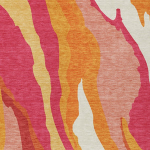 Homeroots 3' Beige Brown And Gray Abstract Washable Area Rug - Perfect For Indoor And Outdoor Spaces 9' X 12' Polyester 600952