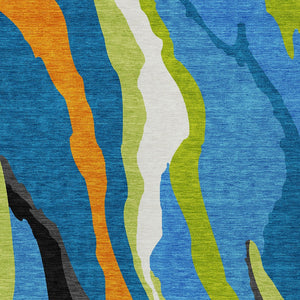 Homeroots 3' Beige Brown And Gray Abstract Washable Area Rug - Perfect For Indoor And Outdoor Spaces 3' X 5' Polyester 600960