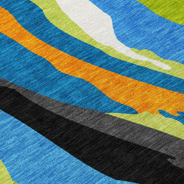 Homeroots 3' Beige Brown And Gray Abstract Washable Area Rug - Perfect For Indoor And Outdoor Spaces 3' X 5' Polyester 600960