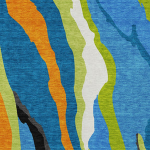 Homeroots 3' Beige Brown And Gray Abstract Washable Area Rug - Perfect For Indoor And Outdoor Spaces 5' X 8' Polyester 600961