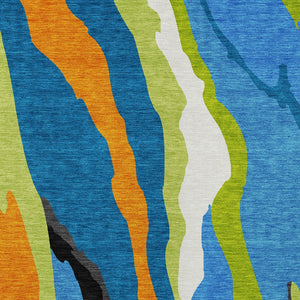 Homeroots 3' Beige Brown And Gray Abstract Washable Area Rug - Perfect For Indoor And Outdoor Spaces 8' X 10' Polyester 600963