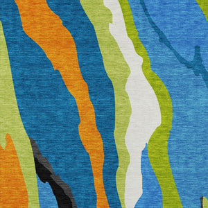 Homeroots 3' Beige Brown And Gray Abstract Washable Area Rug - Perfect For Indoor And Outdoor Spaces 10' X 14' Polyester 600965