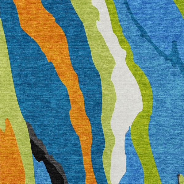 Homeroots 3' Beige Brown And Gray Abstract Washable Area Rug - Perfect For Indoor And Outdoor Spaces 10' X 14' Polyester 600965