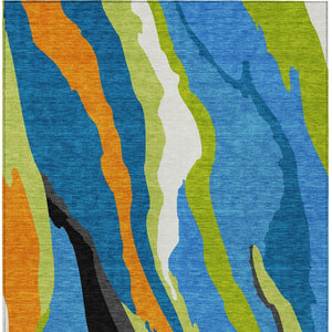 Homeroots 3' Beige Brown And Gray Abstract Washable Area Rug - Perfect For Indoor And Outdoor Spaces 10' X 14' Polyester 600965