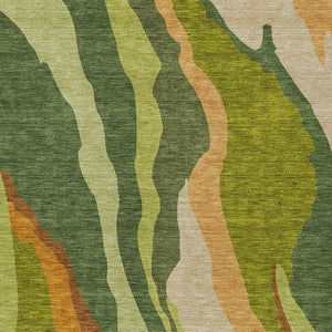 Homeroots 3' Beige Brown And Gray Abstract Washable Area Rug - Perfect For Indoor And Outdoor Spaces 3' X 5' Polyester 600966