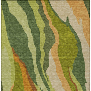 Homeroots 3' Beige Brown And Gray Abstract Washable Area Rug - Perfect For Indoor And Outdoor Spaces 5' X 8' Polyester 600967