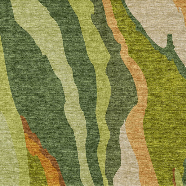 Homeroots 3' Beige Brown And Gray Abstract Washable Area Rug - Perfect For Indoor And Outdoor Spaces 5' X 8' Polyester 600967