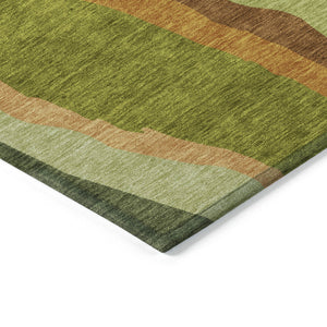 Homeroots 3' Beige Brown And Gray Abstract Washable Area Rug - Perfect For Indoor And Outdoor Spaces 8' Round Polyester 600968