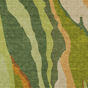 Homeroots 3' Beige Brown And Gray Abstract Washable Area Rug - Perfect For Indoor And Outdoor Spaces 8' X 10' Polyester 600969