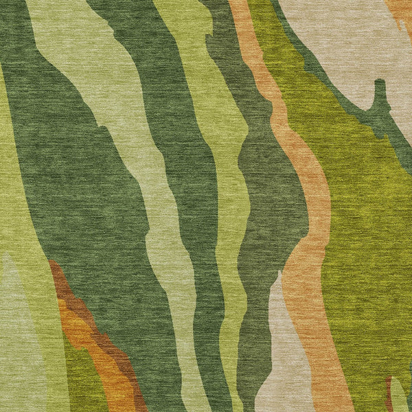 Homeroots 3' Beige Brown And Gray Abstract Washable Area Rug - Perfect For Indoor And Outdoor Spaces 8' X 10' Polyester 600969