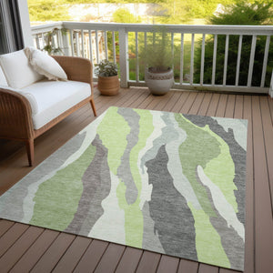 Homeroots 3' Beige Brown And Gray Abstract Washable Area Rug - Perfect For Indoor And Outdoor Spaces 3' X 5' Polyester 600978