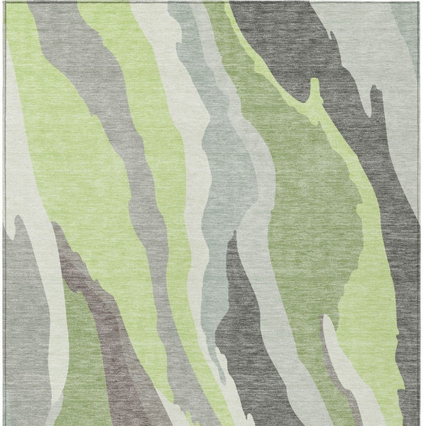 Homeroots 3' Beige Brown And Gray Abstract Washable Area Rug - Perfect For Indoor And Outdoor Spaces 5' X 8' Polyester 600979