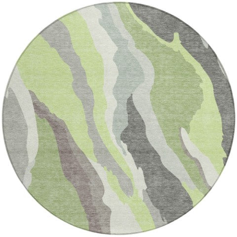 Homeroots 3' Beige Brown And Gray Abstract Washable Area Rug - Perfect For Indoor And Outdoor Spaces 8' Round Polyester 600980