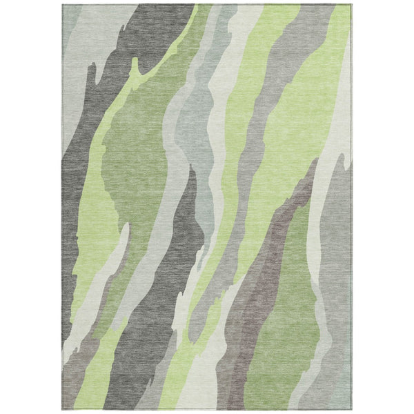 Homeroots 3' Beige Brown And Gray Abstract Washable Area Rug - Perfect For Indoor And Outdoor Spaces 8' X 10' Polyester 600981