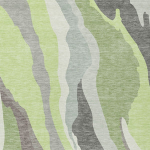 Homeroots 3' Beige Brown And Gray Abstract Washable Area Rug - Perfect For Indoor And Outdoor Spaces 8' X 10' Polyester 600981