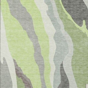 Homeroots 3' Beige Brown And Gray Abstract Washable Area Rug - Perfect For Indoor And Outdoor Spaces 10' X 14' Polyester 600983