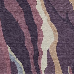 Homeroots 3' Beige Brown And Gray Abstract Washable Area Rug - Perfect For Indoor And Outdoor Spaces 3' X 5' Polyester 600984