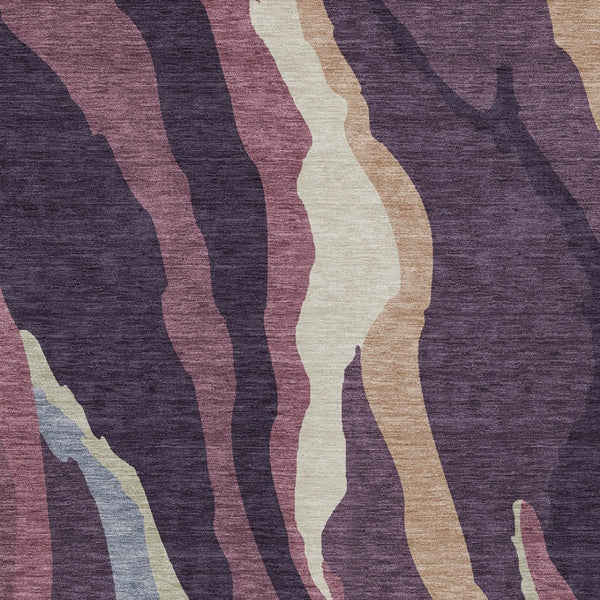 Homeroots 3' Beige Brown And Gray Abstract Washable Area Rug - Perfect For Indoor And Outdoor Spaces 8' X 10' Polyester 600987