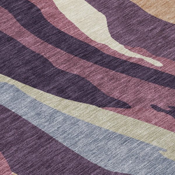 Homeroots 3' Beige Brown And Gray Abstract Washable Area Rug - Perfect For Indoor And Outdoor Spaces 9' X 12' Polyester 600988