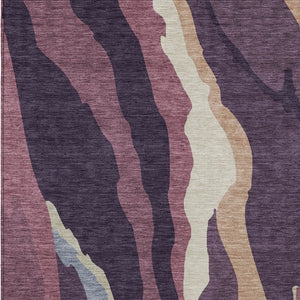 Homeroots 3' Beige Brown And Gray Abstract Washable Area Rug - Perfect For Indoor And Outdoor Spaces 10' X 14' Polyester 600989