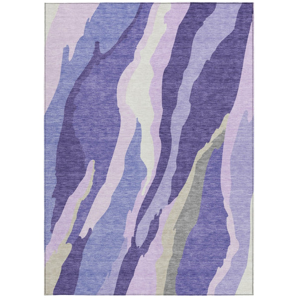 Homeroots 3' Beige Brown And Gray Abstract Washable Area Rug - Perfect For Indoor And Outdoor Spaces 10' X 14' Polyester 600995